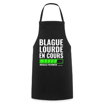 heavy joke in progress please wait - Cooking Apron - black - Front - AI Model Male 185 dark (185cm)