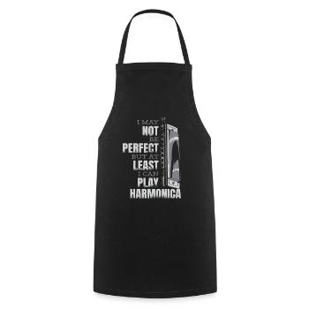 But At Least I Can Play Harmonica Harmonist - Cooking Apron - black - Front - AI Model Male 185 dark (185cm)