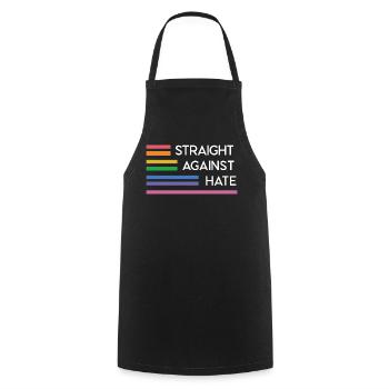 LGBT Pride Month - Straight Against Hate - Cooking Apron - black - Front - AI Model Male 185 dark (185cm)