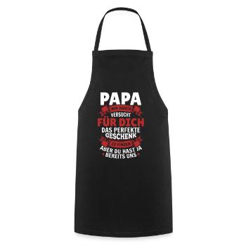 Papa, tu nous as déjà le cadeau parfait - Tablier de cuisine - noir - Devant - AI Model Male 185 dark (185cm)