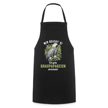 Graupapageien Graupapagei - Kochschürze - Schwarz - Vorne - AI Model Male 185 dark (185cm)