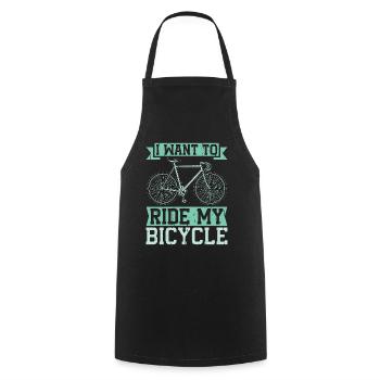Cyclist I Want To Ride My Bicycle Mountain Biking - Cooking Apron - black - Front - AI Model Male 185 dark (185cm)