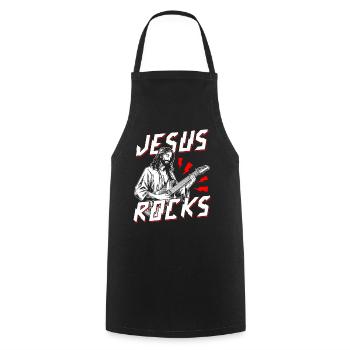 guitar, musician, music band, guitarist, - Cooking Apron - black - Front - AI Model Male 185 dark (185cm)