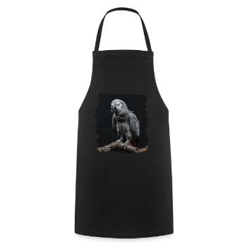 Graupapageien Graupapagei - Kochschürze - Schwarz - Vorne - AI Model Male 185 dark (185cm)