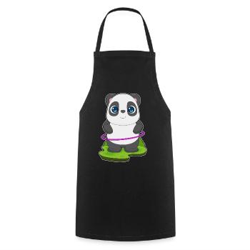 Panda Fitness Tire Workout Gymnastics - Cooking Apron - black - Front - AI Model Male 185 dark (185cm)