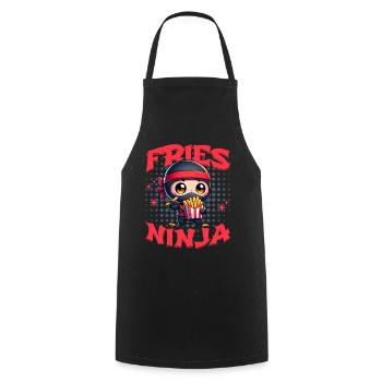 Frites Ninja Frites Ninja Restauration rapide Mignon Kawaii - Tablier de cuisine - noir - Devant - AI Model Male 185 dark (185cm)