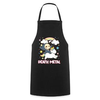 Goth Rock Satan Einhorn Festivals Death Metal - Kochschürze - Schwarz - Vorne - AI Model Male 185 dark (185cm)