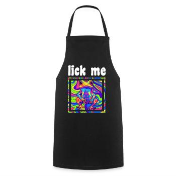 Psychedelic Acid Folk Trance Rock EDM Goa Rave - Kochschürze - Schwarz - Vorne - AI Model Male 185 dark (185cm)