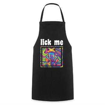 Psychedelic Acid Folk Trance Rock EDM Goa Rave - Kochschürze - Schwarz - Vorne - AI Model Male 185 dark (185cm)