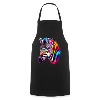 Zebra - Kochschürze - Schwarz - Vorne - AI Model Male 185 dark (185cm)