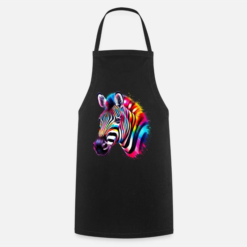 Zebra - Kochschürze - Schwarz