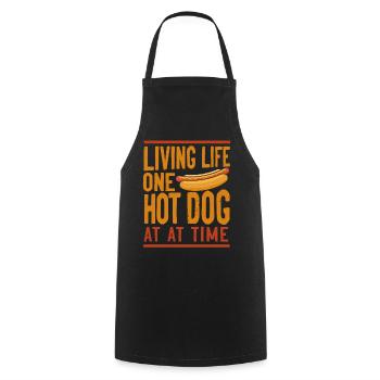 Hot Dog Adult Living Life One Hot - Kochschürze - Schwarz - Vorne - AI Model Male 185 dark (185cm)