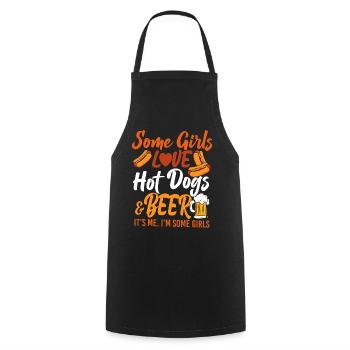 Hot Dog Adult Girl Beer Some Girls - Kochschürze - Schwarz - Vorne - AI Model Male 185 dark (185cm)