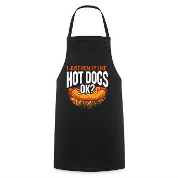 Hot Dog Adult I Just Really Like - Cooking Apron - black - Front - AI Model Male 185 dark (185cm)