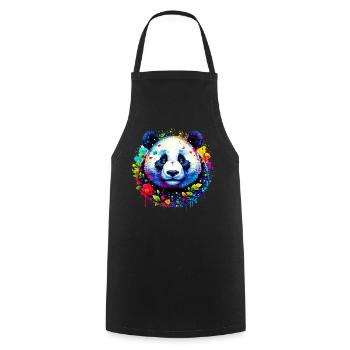 Panda - Kochschürze - Schwarz - Vorne - AI Model Male 185 dark (185cm)