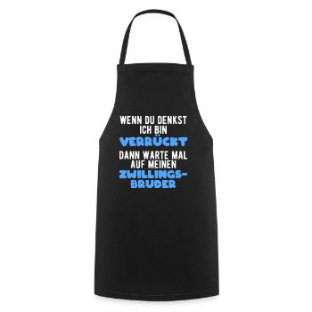 Zwillinge Spruch Lustig Verrückter Zwillingsbruder - Kochschürze - Schwarz - Vorne - AI Model Male 185 dark (185cm)