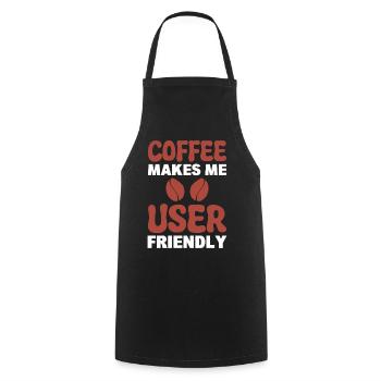 Coffee Makes Me User-Friendly Barista - Kochschürze - Schwarz - Vorne - AI Model Male 185 dark (185cm)