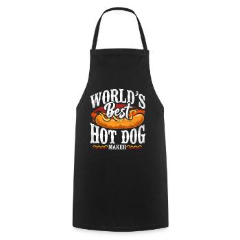 Hot Dog Adult World's Best Hot Dog - Cooking Apron - black - Front - AI Model Male 185 dark (185cm)