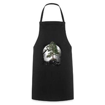 Forêt Nature sauvage Conifères Forêt Arbre Pin Halloween Arbres - Tablier de cuisine - noir - Devant - AI Model Male 185 dark (185cm)