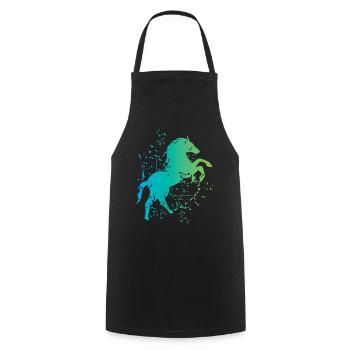Horse illustration explosion art icon icon - Cooking Apron - black - Front - AI Model Male 185 dark (185cm)