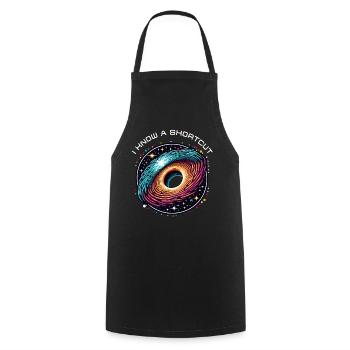 Wormhole Abbreviation Astrophysics Time Travel Spacetime - Cooking Apron - black - Front - AI Model Male 185 dark (185cm)
