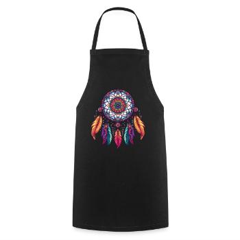 Amerikanische Ureinwohner Indigener Traumfänger - Kochschürze - Schwarz - Vorne - AI Model Male 185 dark (185cm)