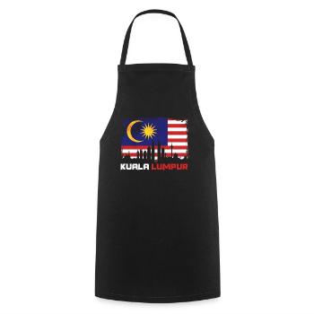 Kuala Lumpur Malaysia Flag - Cooking Apron - black - Front - AI Model Male 185 dark (185cm)