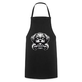 Crazy Shih Tsu chien gamefreak gamers - Tablier de cuisine - noir - Devant - AI Model Male 185 dark (185cm)