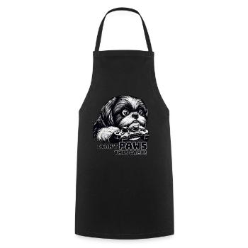 ShihTzu lover, computer game freak, gamers - Cooking Apron - black - Front - AI Model Male 185 dark (185cm)