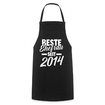 Valentine's Day Best Wife Since 2014 - Cooking Apron - black - Front - AI Model Male 185 dark (185cm)