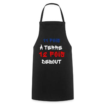 Cartoon 11 Times to Tender - Cooking Apron - black - Front - AI Model Male 185 dark (185cm)