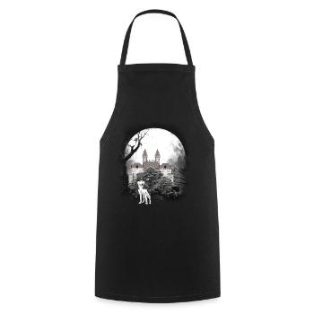Medieval Castle Forest Wolves Fairy Tale Wehrwolf - Cooking Apron - black - Front - AI Model Male 185 dark (185cm)