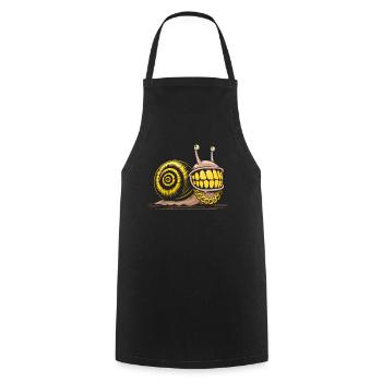 Schnecken-Bling-Bling-HipHop - Kochschürze - Schwarz - Vorne - AI Model Male 185 dark (185cm)