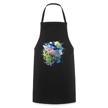 Tuna Thunfische Thunfisch - Cooking Apron - black - Front - AI Model Male 185 dark (185cm)