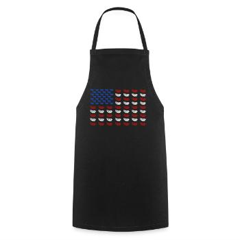 Hot-dog Adulte Drapeau américain - Tablier de cuisine - noir - Devant - AI Model Male 185 dark (185cm)