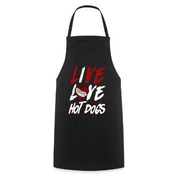 Hot Dog Adult Live Love Hot Dogs - Cooking Apron - black - Front - AI Model Male 185 dark (185cm)