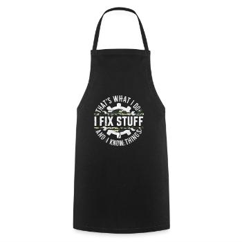 Car mechanic mechatronics technician screwdriver sayings - Cooking Apron - black - Front - AI Model Male 185 dark (185cm)