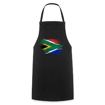Südafrika Flagge used - Kochschürze - Schwarz - Vorne - AI Model Male 185 dark (185cm)