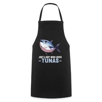 Tuna Thunfische Thunfisch - Kochschürze - Schwarz - Vorne - AI Model Male 185 dark (185cm)
