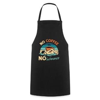 Swimmer No Coffee No Water Sports Coffee Lover - Kochschürze - Schwarz - Vorne - AI Model Male 185 dark (185cm)