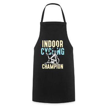 Cycliste champion de cyclisme en salle aime le vélo de course - Tablier de cuisine - noir - Devant - AI Model Male 185 dark (185cm)