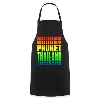 Phuket Thailand rainbow design - Cooking Apron - black - Front - AI Model Male 185 dark (185cm)