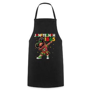 Juneteenth Dabbing Black Girls Queen Melanin Brown - Cooking Apron - black - Front - AI Model Male 185 dark (185cm)