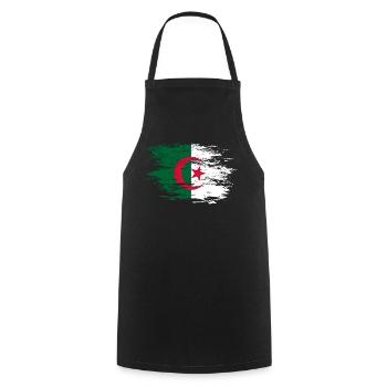 Algeria flag used - Cooking Apron - black - Front - AI Model Male 185 dark (185cm)