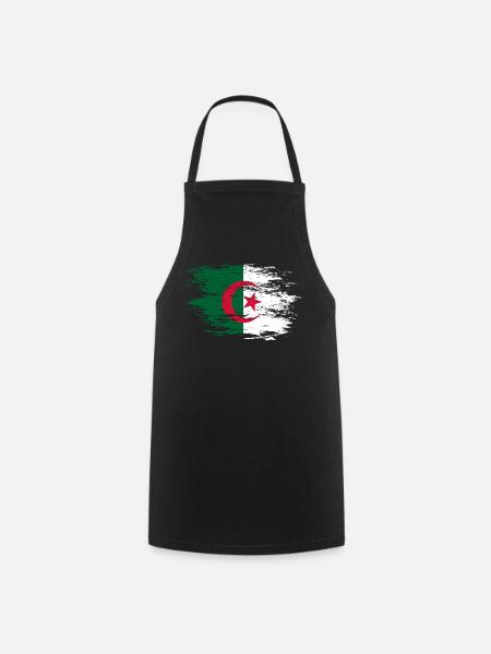 Drapeau de l’Algérie utilisé - Tablier de cuisine - noir