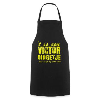 Personalised gifts for Victor - Cooking Apron - black - Front - AI Model Male 185 dark (185cm)