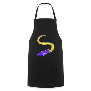 Rocket motif - Cooking Apron - black - Front - AI Model Male 185 dark (185cm)