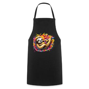 Sloth - Cooking Apron - black - Front - AI Model Male 185 dark (185cm)