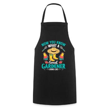 Gardener - Now you know what a great gardener look - Kochschürze - Schwarz - Vorne - AI Model Male 185 dark (185cm)