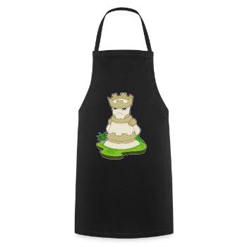 Pièce d’échecs Tour Échecs - Tablier de cuisine - noir - Devant - AI Model Male 185 dark (185cm)